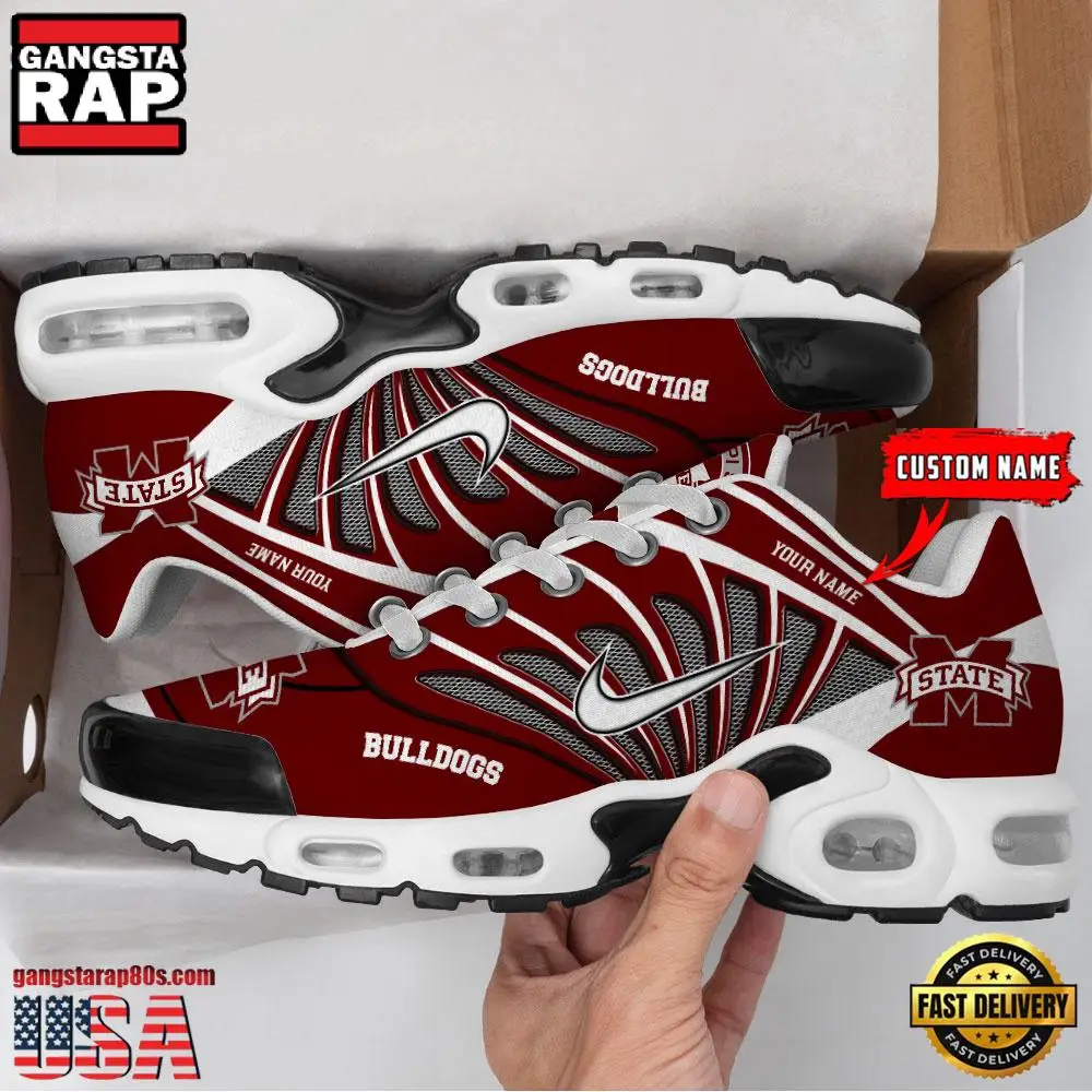NCAA Mississippi State Bulldogs Sport Football Logo Custom Name Air Max Plus Shoes Running Sneakers