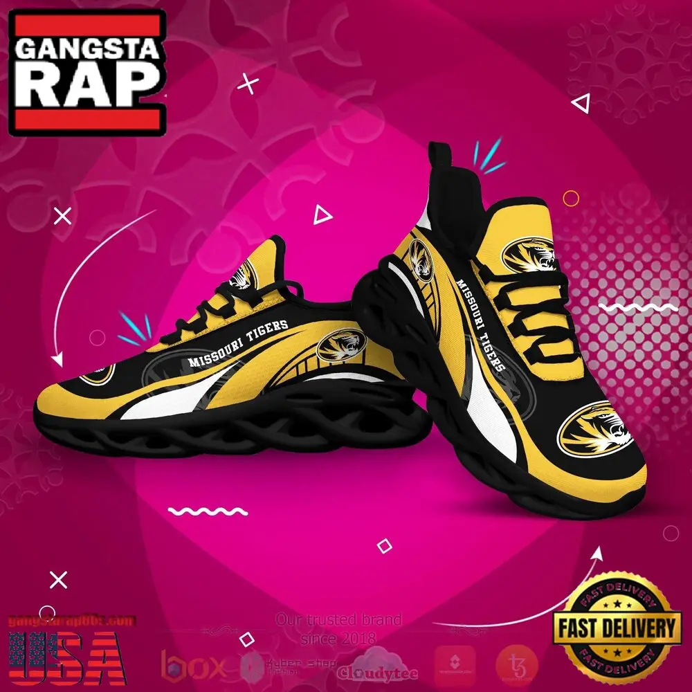 NCAA Missouri Tigers Football Clunky Unique Design Max Soul Shoes Running Sneakers