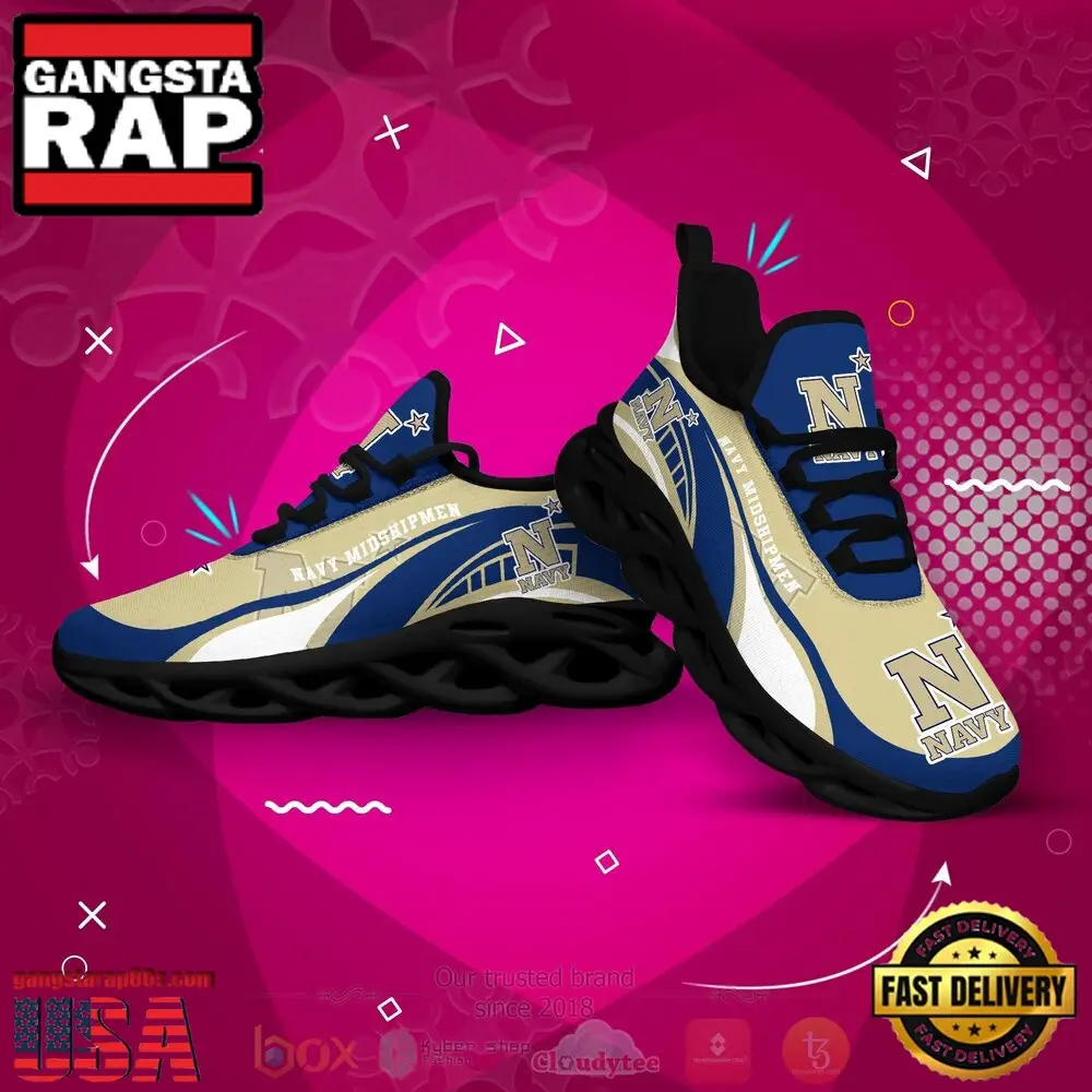 NCAA Navy Midshipmen Football Clunky Unique Design Max Soul Shoes Running Sneakers