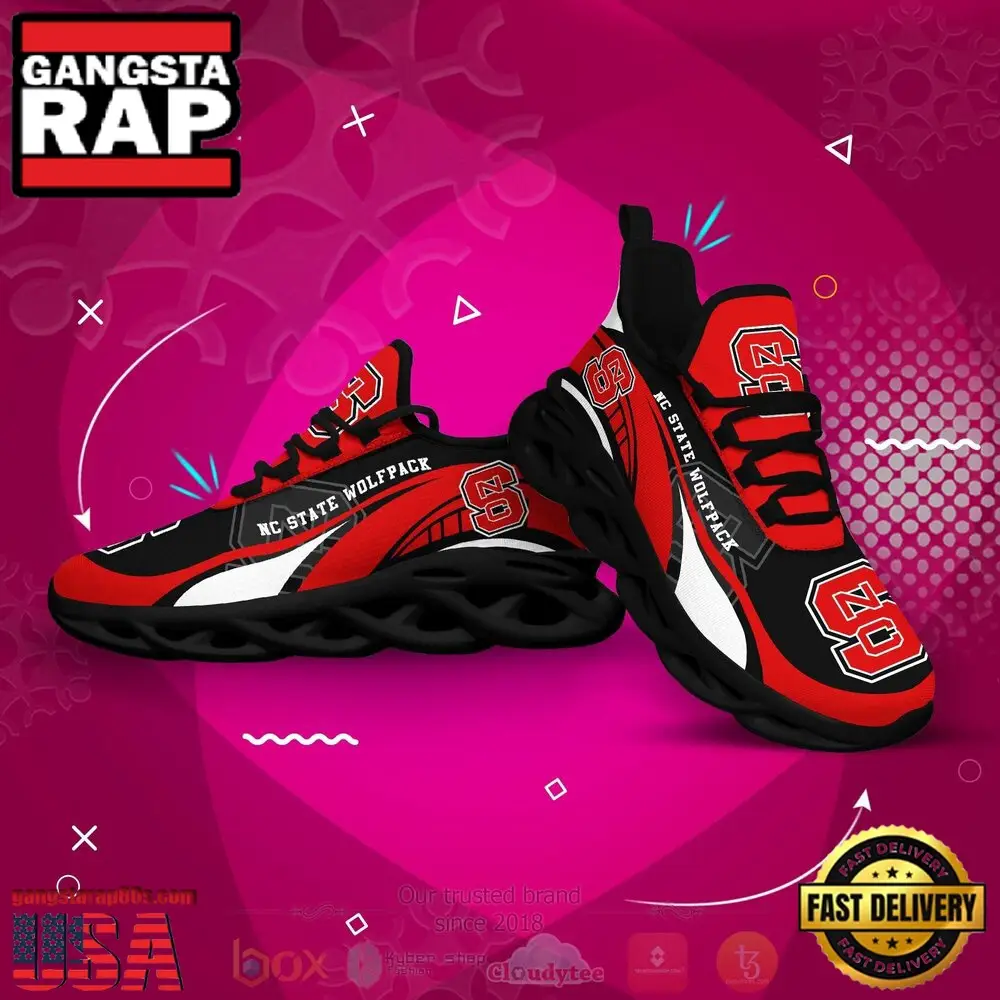 NCAA Nc State Wolfpack Football Clunky Unique Design Max Soul Shoes Running Sneakers NCAA Nc State Wolfpack Football Clunky Unique Design Max Soul Shoes Running Sneakers - Image 1