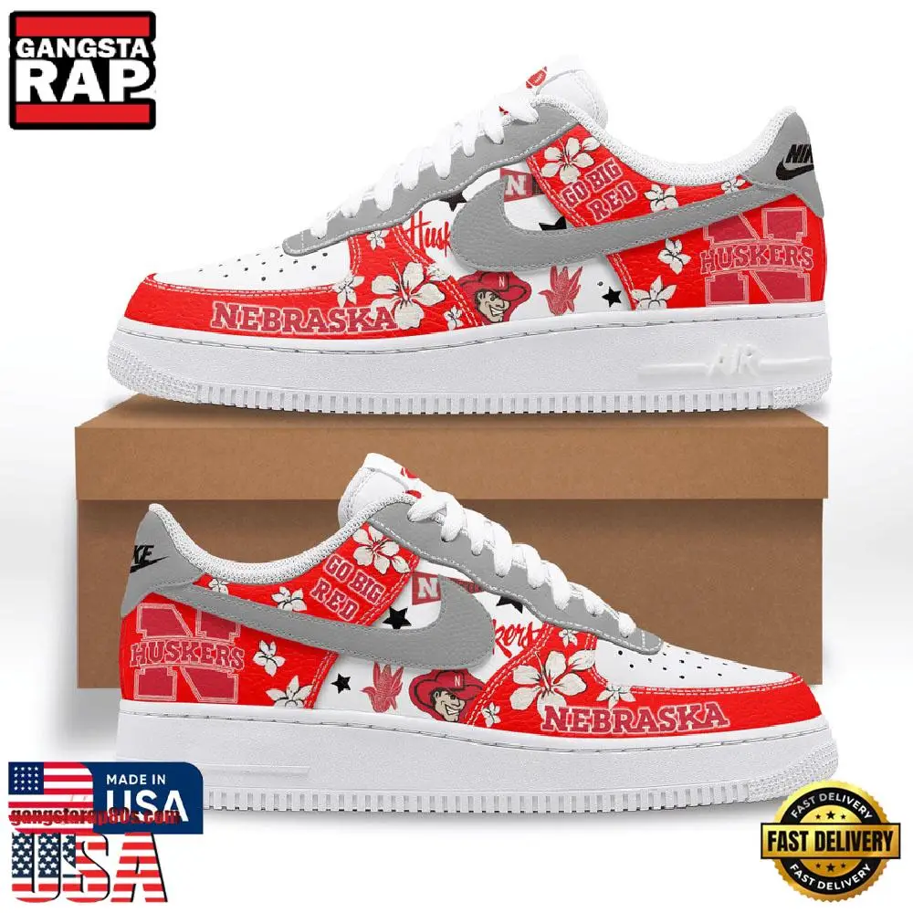 NCAA Nebraska Cornhuskers Cowboy Go Big Red Air Force 1 Shoes Running Sneakers
