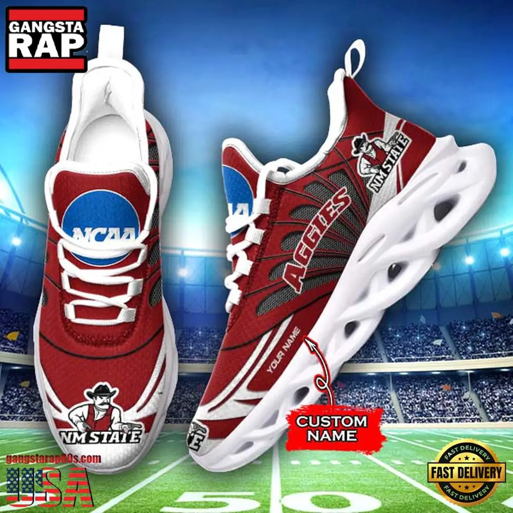 NCAA New Mexico State Aggies Custom Name Max Soul Shoes Sneakers
