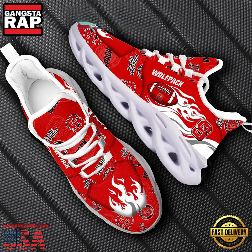 NCAA North Carolina State Wolfpack New Design Max Soul Shoes, Running Sneakers