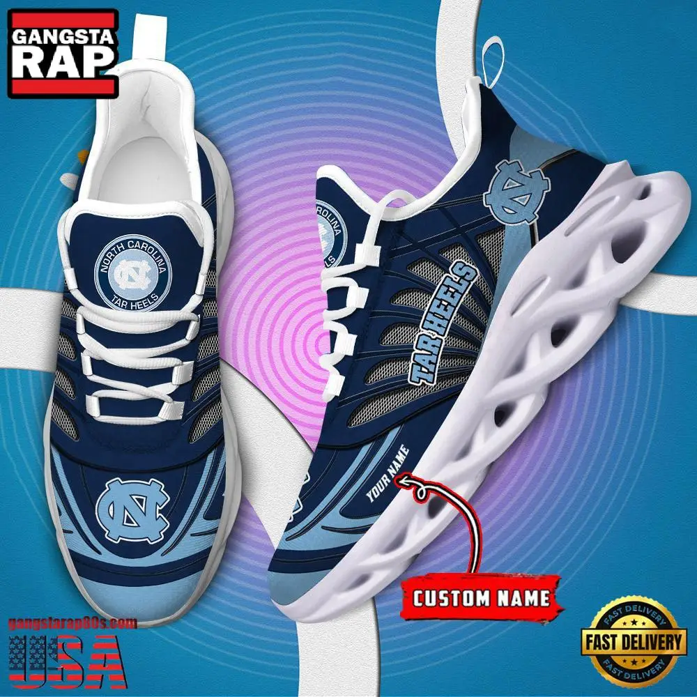 NCAA North Carolina Tar Heels Custom Name Max Soul Shoes Sneaker