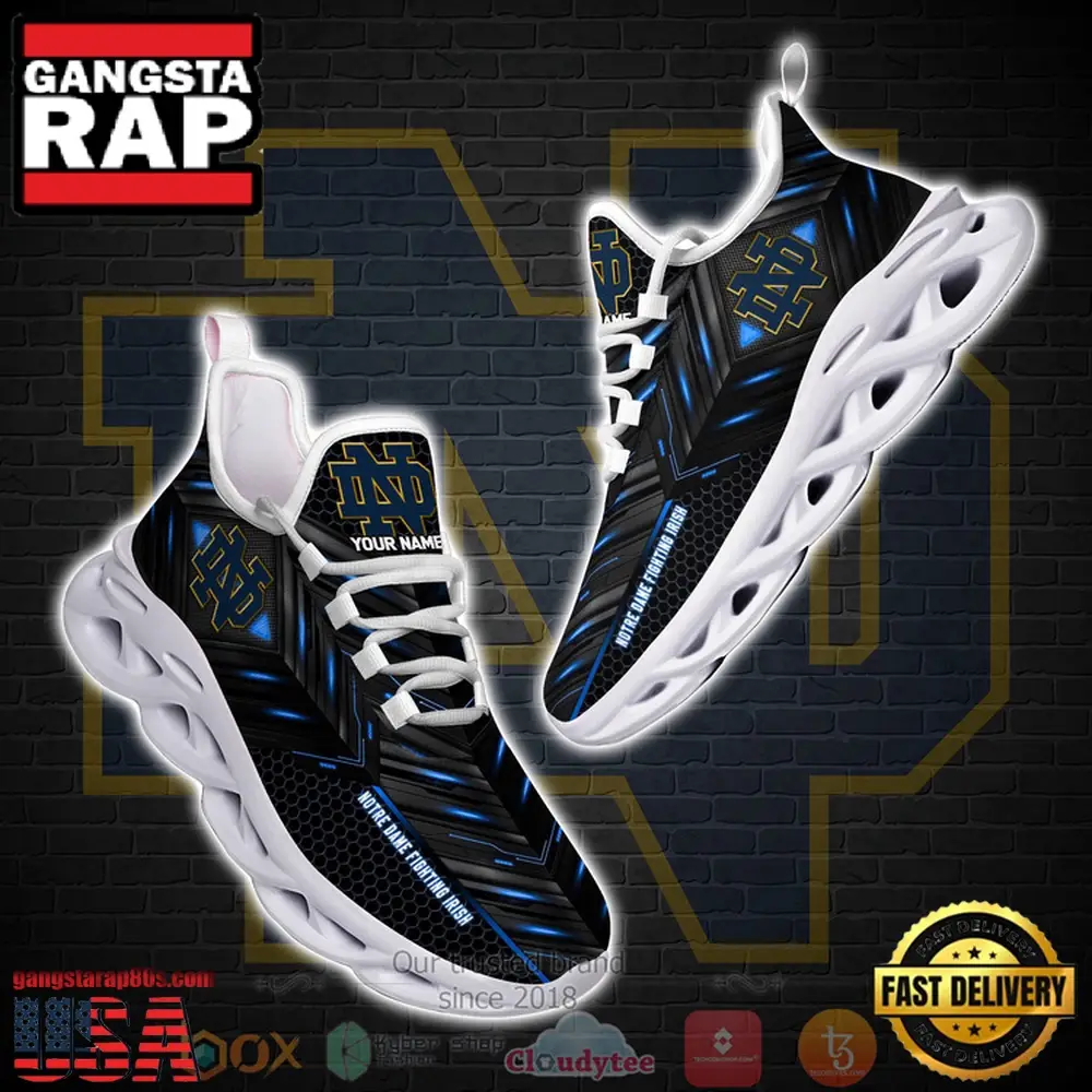 NCAA Notre Dame Fighting Irish Ncaa Custom Name Clunky Unique Design Max Soul Shoes Running Sneakers