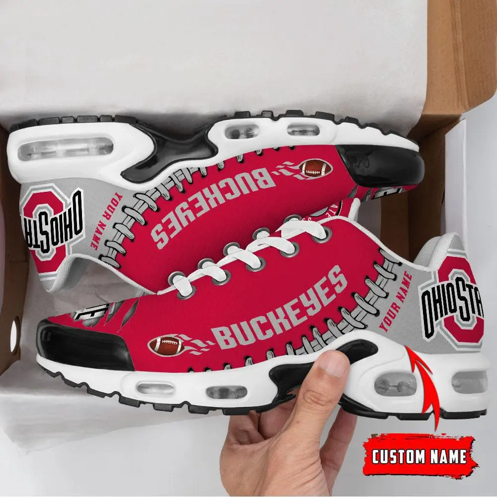 NCAA Ohio State Buckeyes Football Custom New Design Air Max Plus Shoes Running Sneakers NCAA Ohio State Buckeyes Football Custom New Design Air Max Plus Shoes Running Sneakers - Image 1