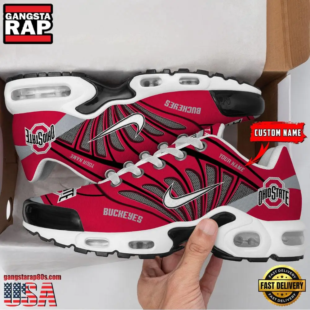 NCAA Ohio State Buckeyes Sport Football Logo Custom Name Air Max Plus Shoes Running Sneakers NCAA Ohio State Buckeyes Sport Football Logo Custom Name Air Max Plus Shoes Running Sneakers - Image 1