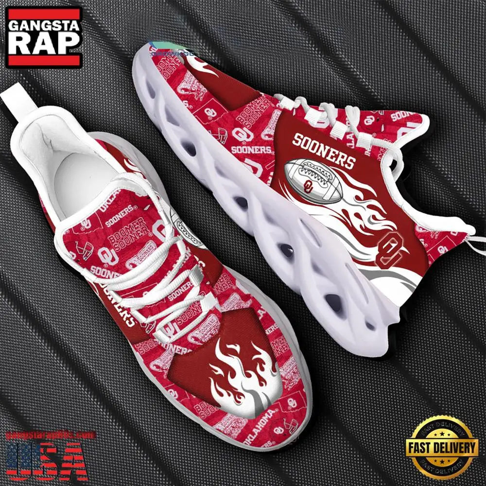 NCAA Oklahoma Sooners New Design Max Soul Shoes, Running Sneakers NCAA Oklahoma Sooners New Design Max Soul Shoes, Running Sneakers - Image 1
