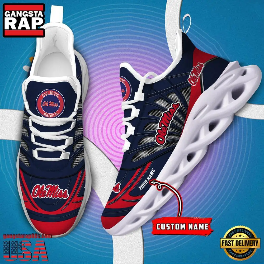 NCAA Ole Miss Rebels Custom Name Max Soul Shoes Sneaker