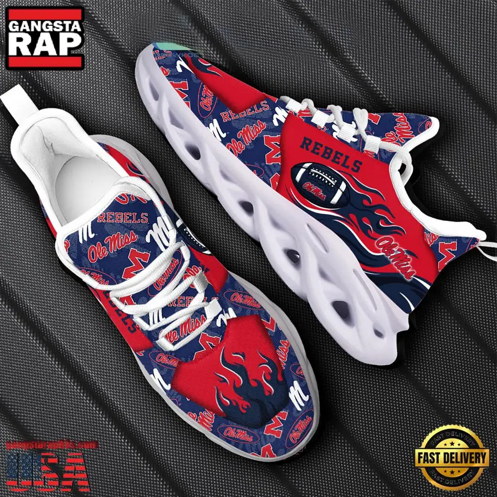 NCAA Ole Miss Rebels New Design Max Soul Shoes, Running Sneakers NCAA Ole Miss Rebels New Design Max Soul Shoes, Running Sneakers - Image 1
