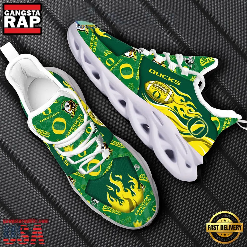 NCAA Oregon Ducks New Design Max Soul Shoes, Running Sneakers NCAA Oregon Ducks New Design Max Soul Shoes, Running Sneakers - Image 1