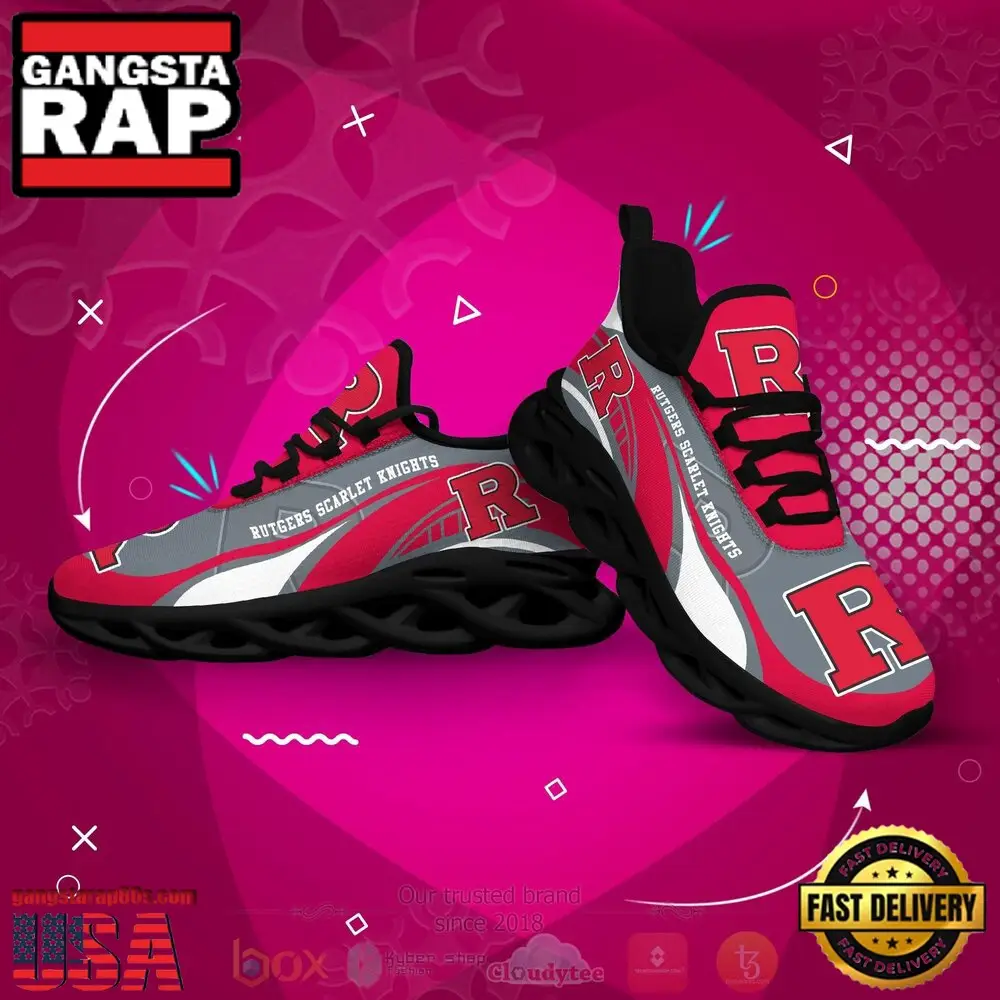 NCAA Rutgers Scarlet Knights Football Clunky Unique Design Max Soul Shoes Running Sneakers