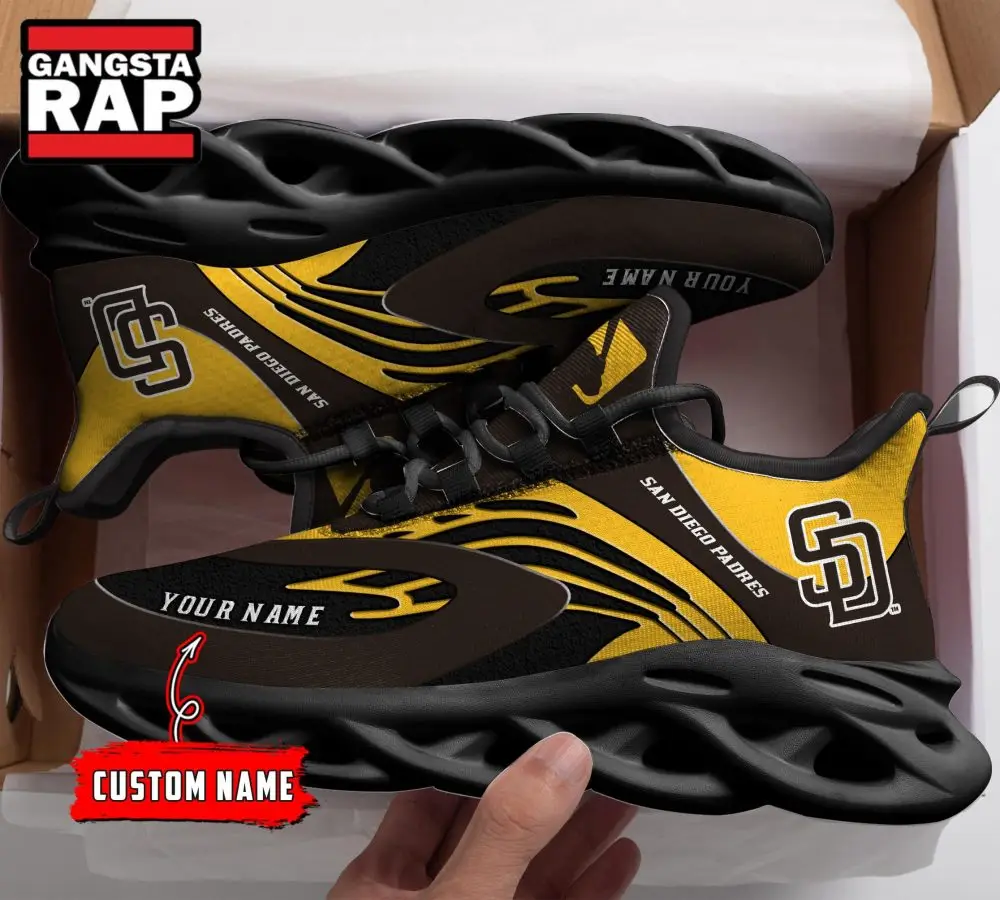 NCAA San Diego Padres Sport Logo Team Custom Name Max Soul Shoes NCAA San Diego Padres Sport Logo Team Custom Name Max Soul Shoes - Image 1