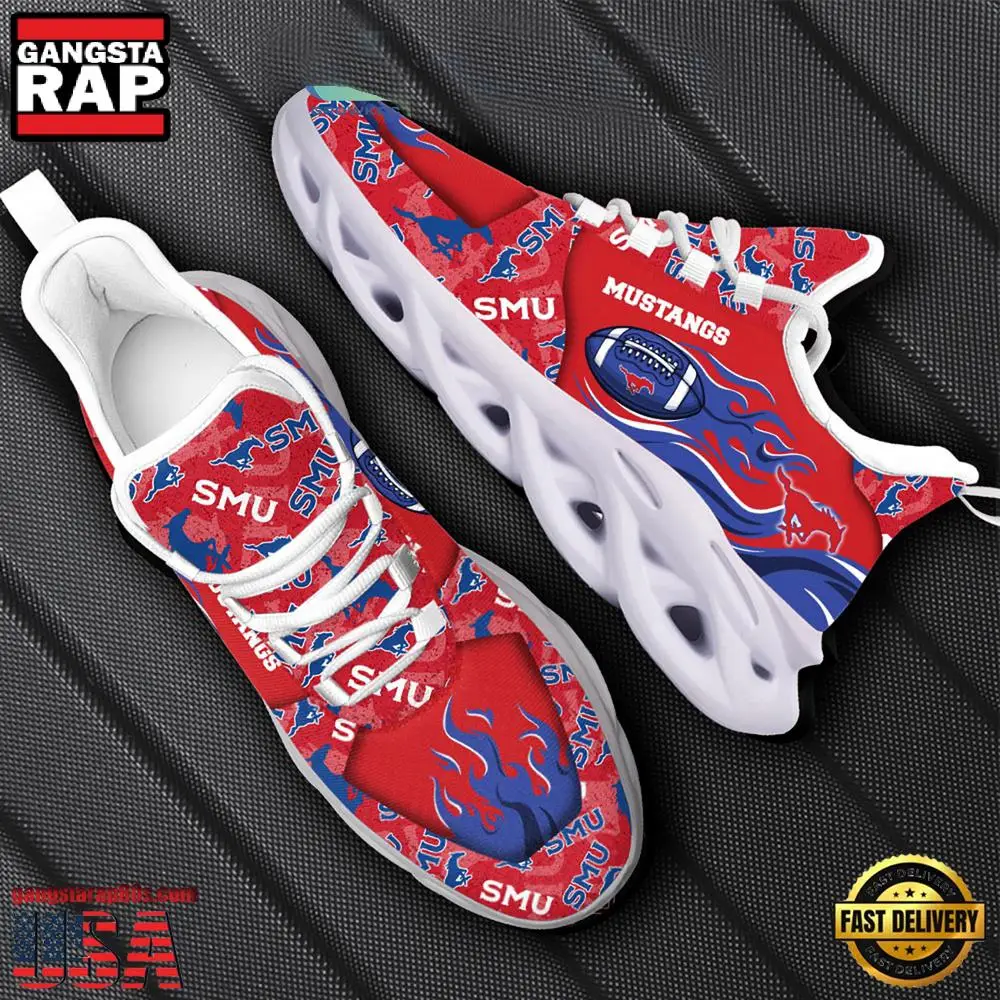 NCAA SMU Mustangs New Design Max Soul Shoes, Running Sneakers