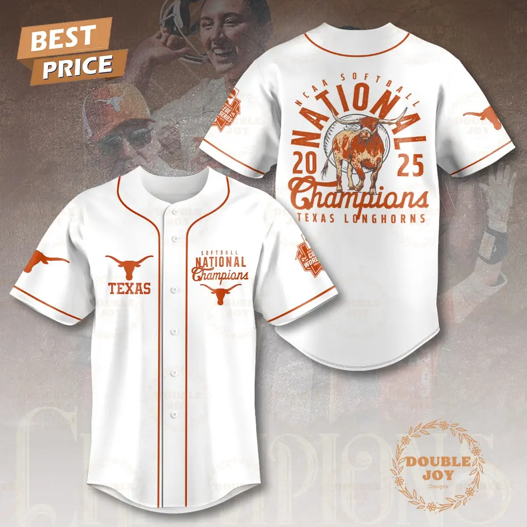NCAA Softball National 2025 Champions Texas Longhorns Limited Edition Baseball Jersey NCAA Softball National 2025 Champions Texas Longhorns Limited Edition Baseball Jersey - Image 1