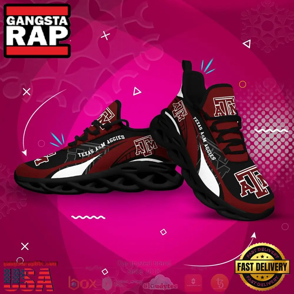 NCAA Texas A&M Aggies Football Clunky Unique Design Max Soul Shoes Running Sneakers NCAA Texas A&M Aggies Football Clunky Unique Design Max Soul Shoes Running Sneakers - Image 1
