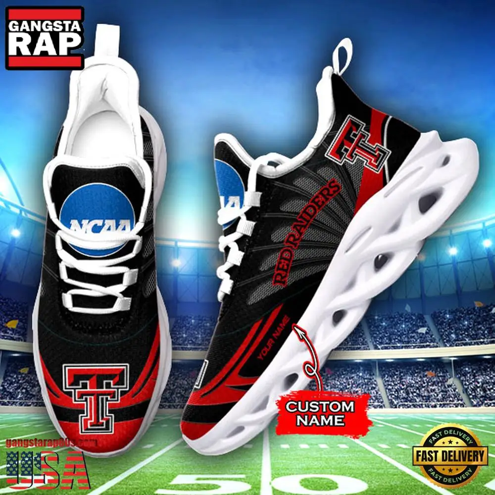 NCAA Texas Tech Red Raiders Custom Name Max Soul Shoes Sneakers