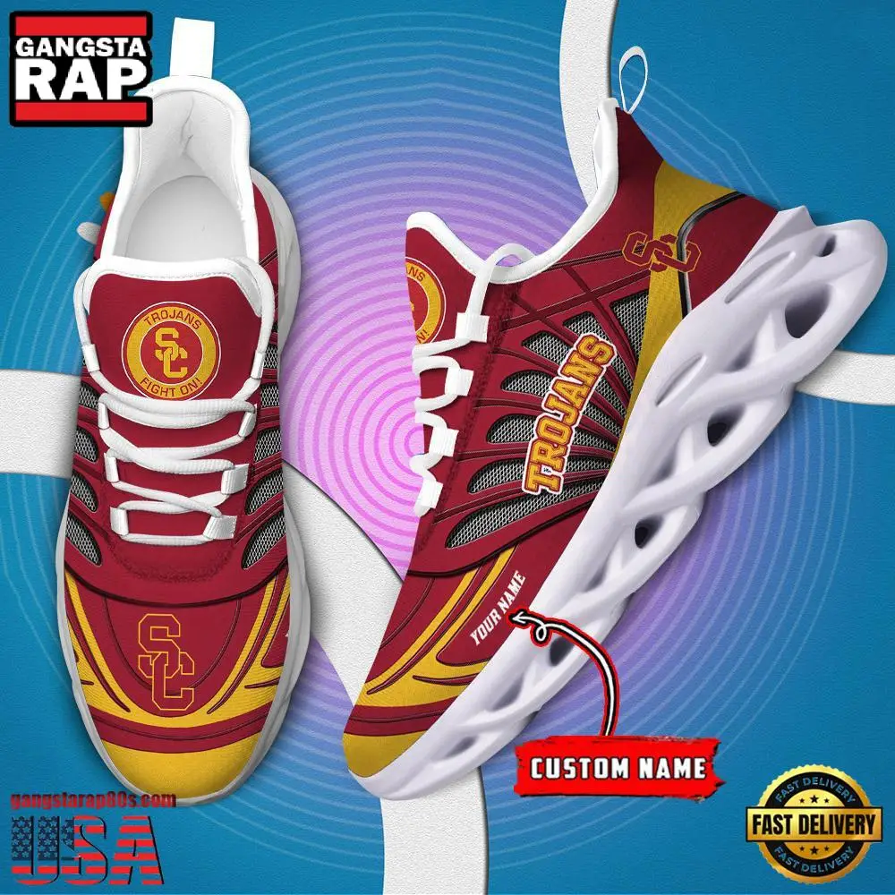 NCAA USC Trojans Custom Name Max Soul Shoes Sneaker