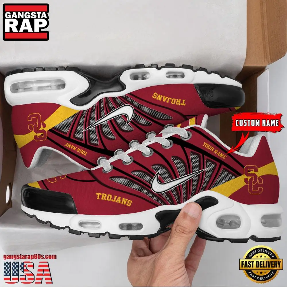 NCAA USC Trojans Sport Football Logo Custom Name Air Max Plus Shoes Running Sneakers NCAA USC Trojans Sport Football Logo Custom Name Air Max Plus Shoes Running Sneakers - Image 1