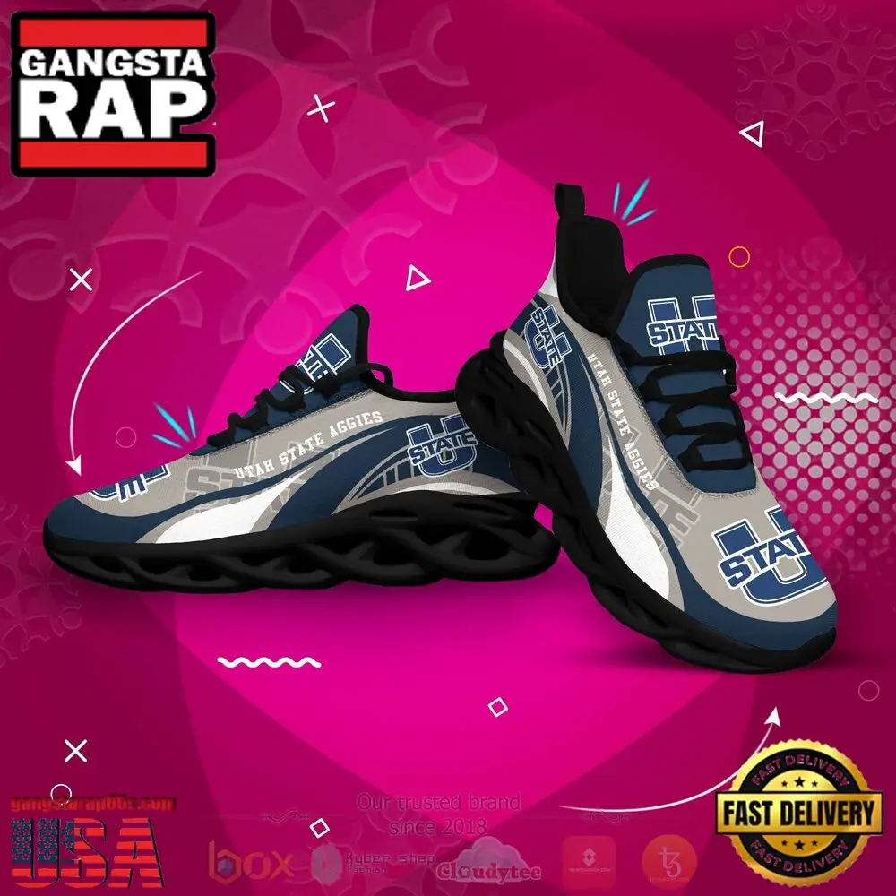 NCAA Utah State Aggies Football Clunky Unique Design Max Soul Shoes Running Sneakers NCAA Utah State Aggies Football Clunky Unique Design Max Soul Shoes Running Sneakers - Image 1