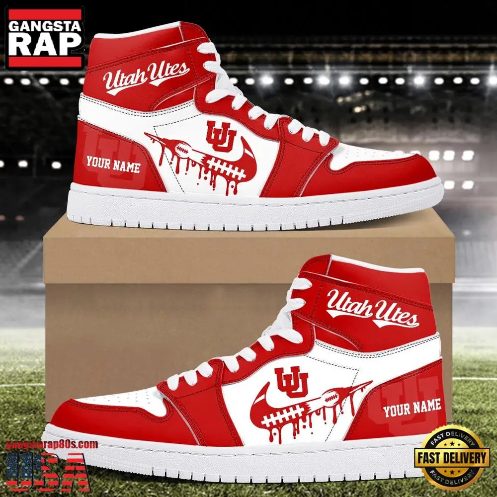 NCAA Utah Utes Sport Team CustomAir Jordan 1 Running Sneakers Shoes