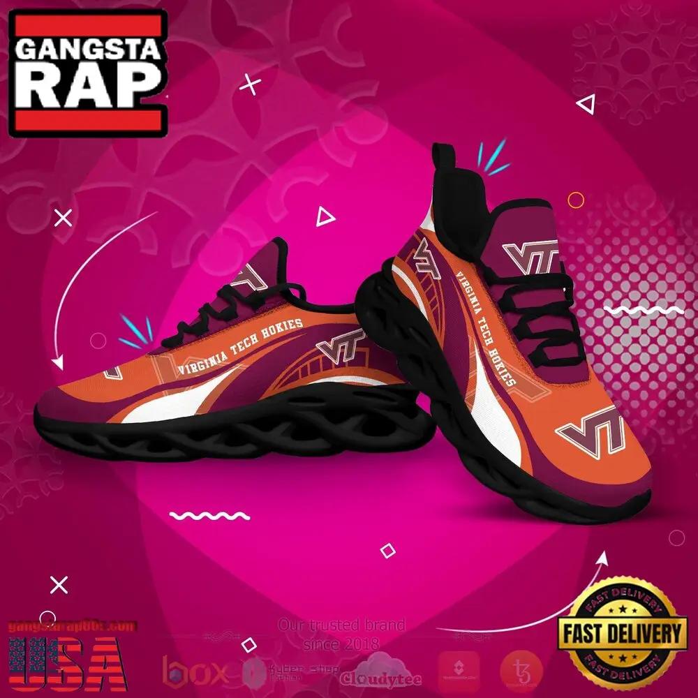 NCAA Virginia Tech Hokies Football Clunky Unique Design Max Soul Shoes Running Sneakers