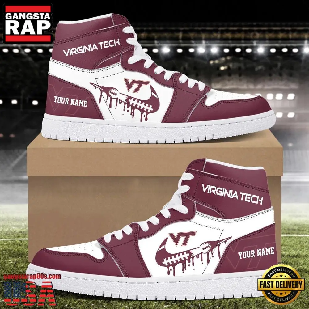 NCAA Virginia Tech Hokies Sport Team CustomAir Jordan 1 Running Sneakers Shoes NCAA Virginia Tech Hokies Sport Team CustomAir Jordan 1 Running Sneakers Shoes - Image 1