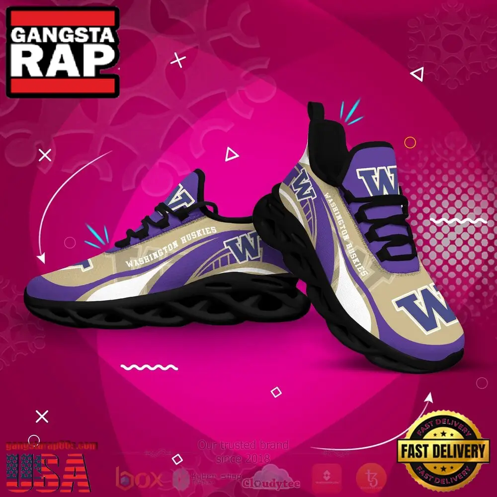 NCAA Washington Huskies Football Clunky Unique Design Max Soul Shoes Running Sneakers NCAA Washington Huskies Football Clunky Unique Design Max Soul Shoes Running Sneakers - Image 1