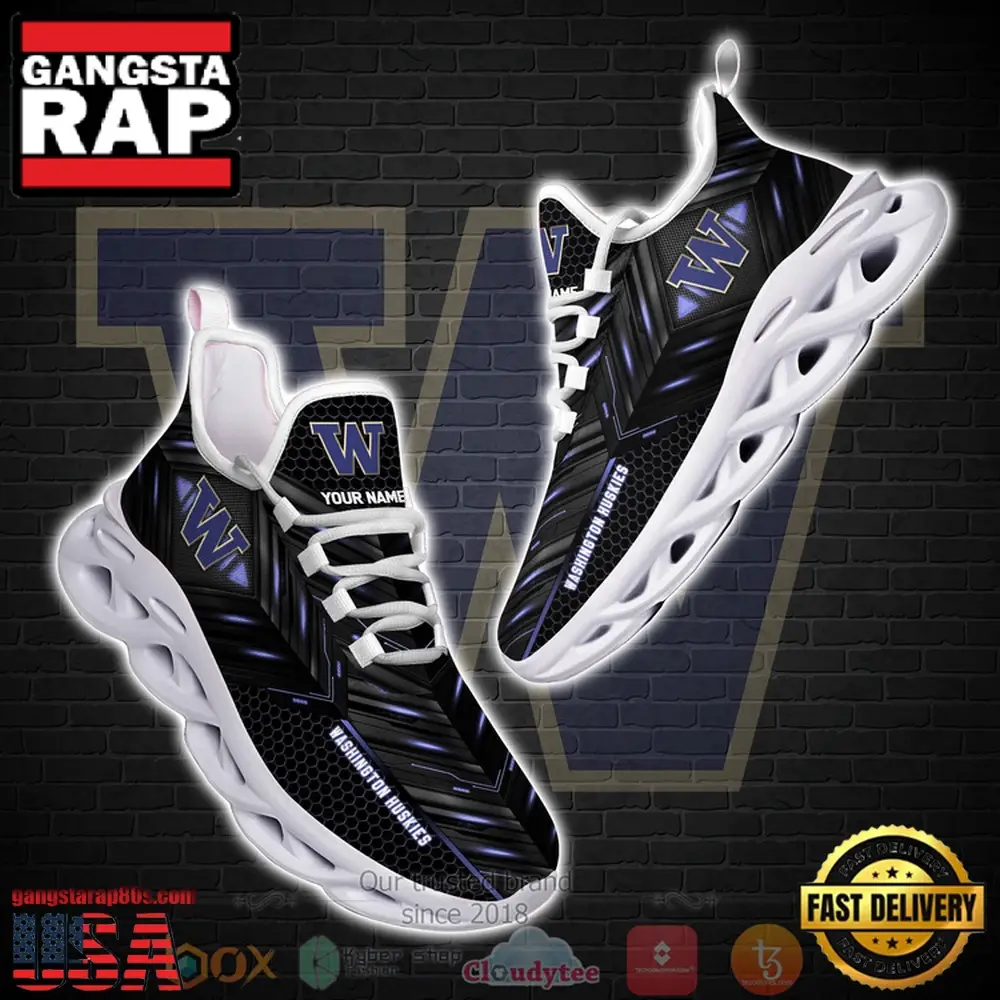 NCAA Washington Huskies Ncaa Custom Name Clunky Unique Design Max Soul Shoes Running Sneakers NCAA Washington Huskies Ncaa Custom Name Clunky Unique Design Max Soul Shoes Running Sneakers - Image 1