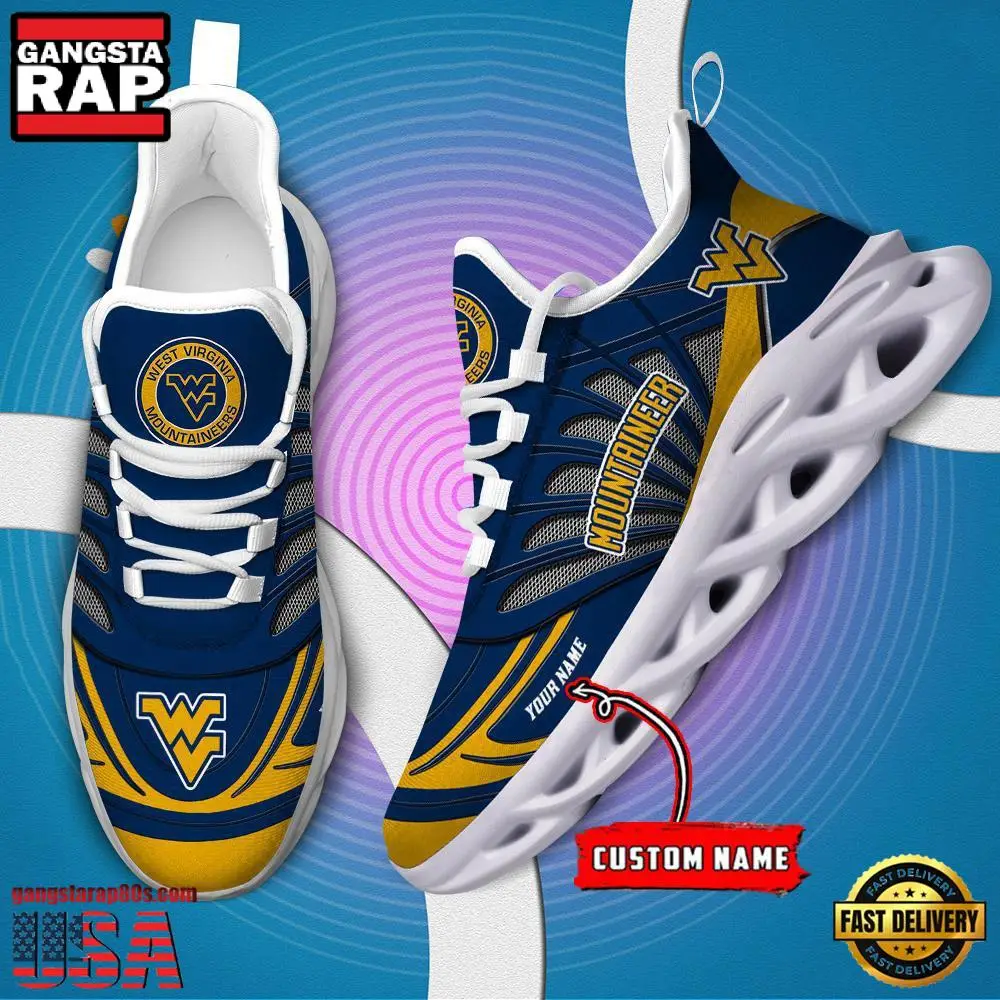 NCAA West Virginia Mountaineers Custom Name Max Soul Shoes Sneaker