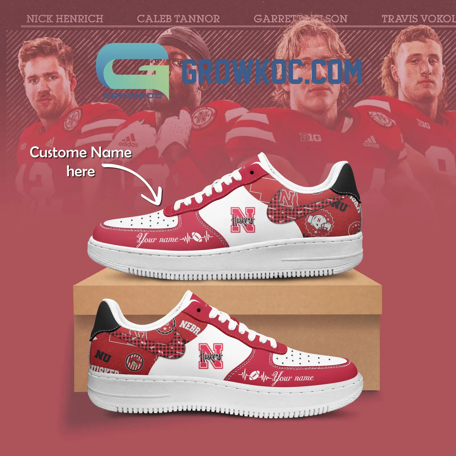 Nebraska Cornhuskers Personalized Air Force 1 Shoes