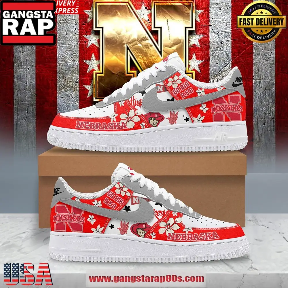 Nebraska Huskers Go Big Red Limited Edition Air Force 1 Running Sneakers Shoes Nebraska Huskers Go Big Red Limited Edition Air Force 1 Running Sneakers Shoes - Image 1