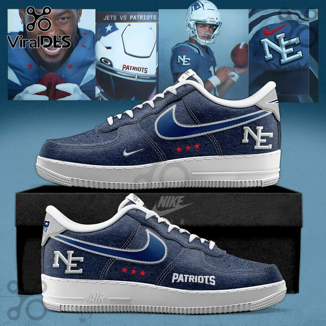 New England Patriots 2025 Nor' Easter Storm AF1 Sneakers