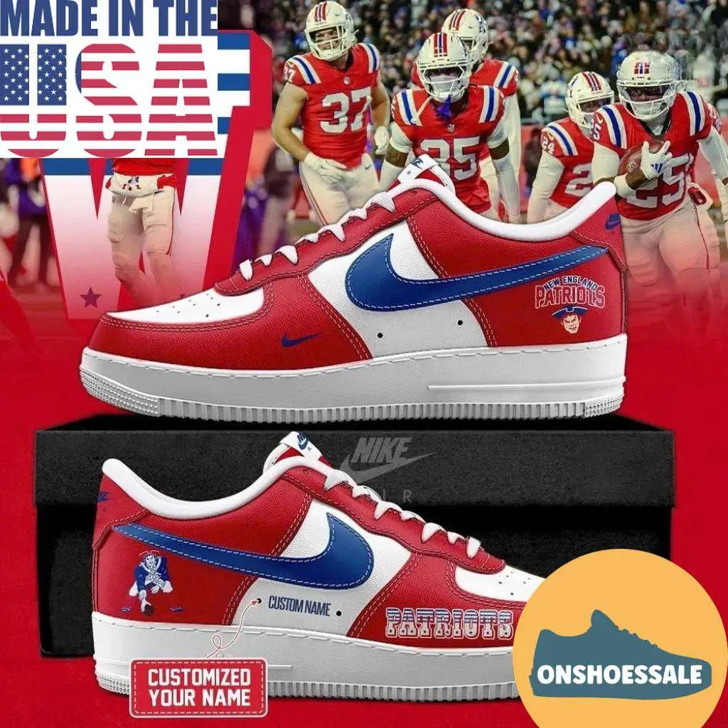 New England Patriots Air Force 1 Custom Sneakers NFL Fan Shoes Personalized Name - Best Gift Shoes
