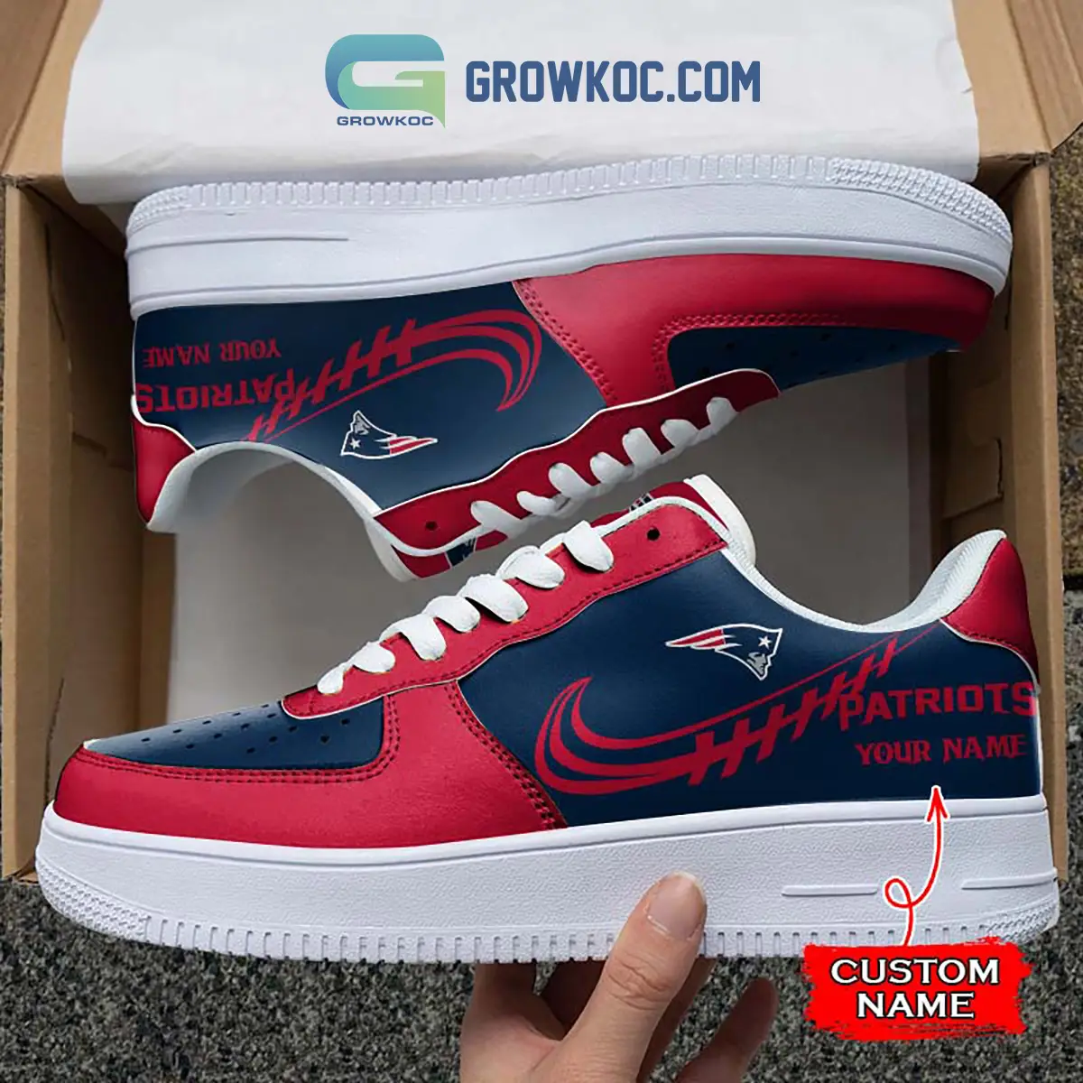 New England Patriots Personalized Air Force 1 Sneaker Shoes