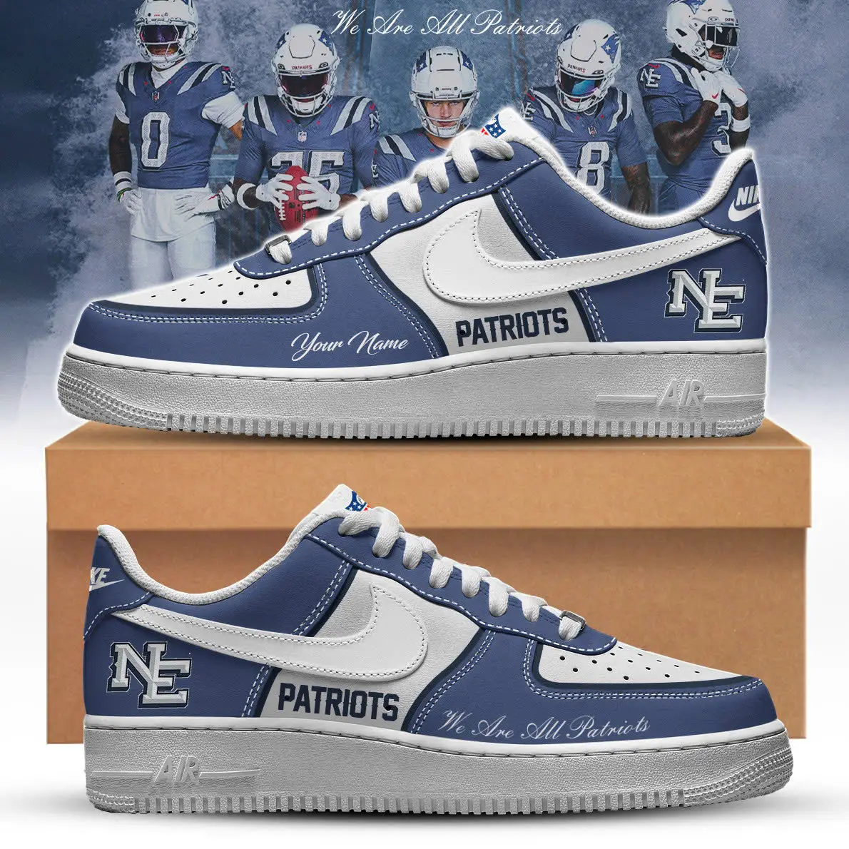 New England Patriots x Rivalries "Nor'Easter" Shoes Special Air Force 1 Limited EditionSelling Out Fast!