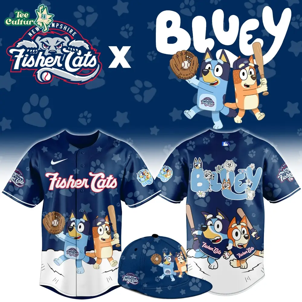 New Hampshire Fisher Cats Bluey Night Special Edition Jersey