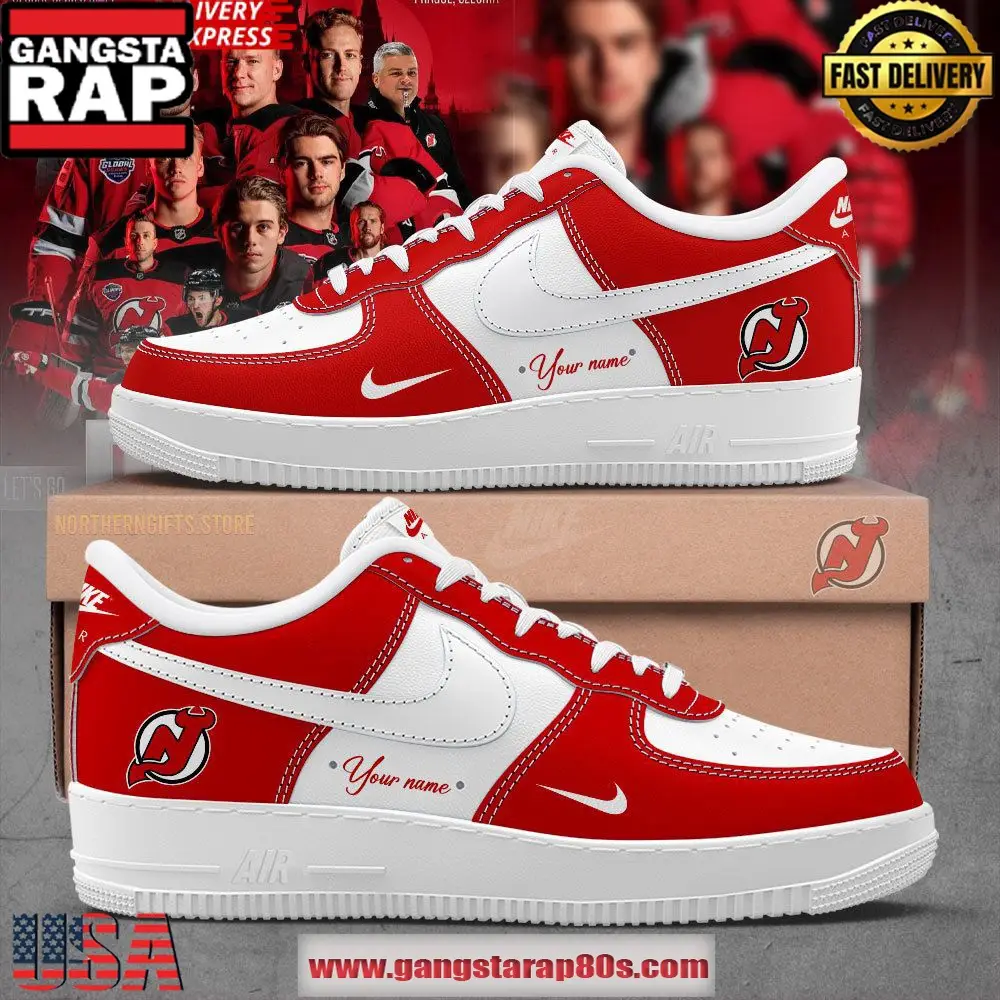 New Jersey Devils Icy Hockey Custom Air Force 1 Sneakers Shoes