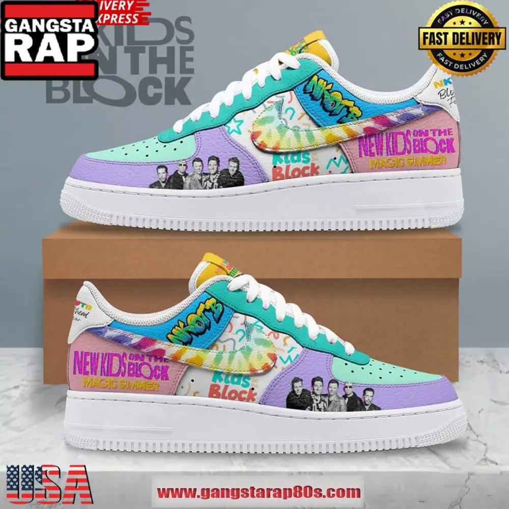 New Kids On The Block Magic Summer Air Force 1 Sneakers Shoes New Kids On The Block Magic Summer Air Force 1 Sneakers Shoes - Image 1