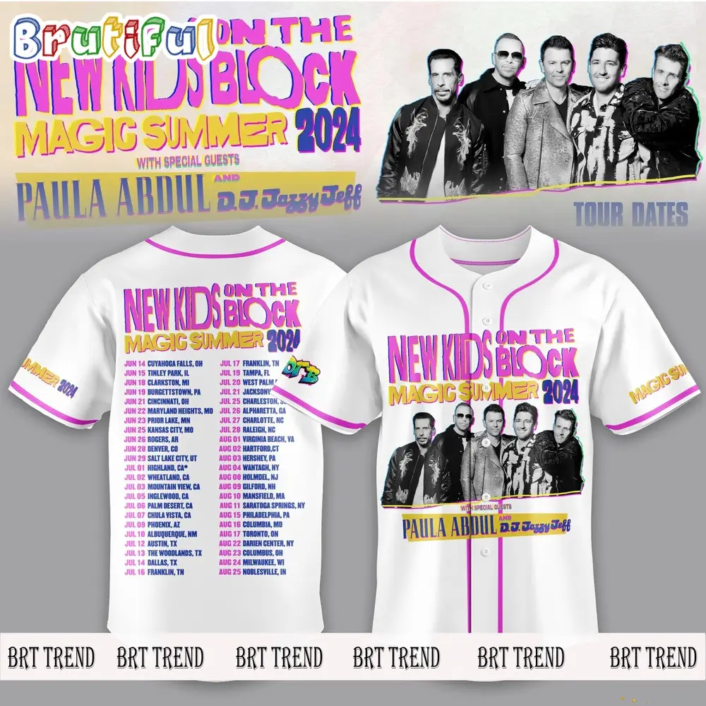 New Kids On The Block Magic Summer Tour 2024 Baseball Jersey, New Kids On The Block Music Band Jersey New Kids On The Block Magic Summer Tour 2024 Baseball Jersey, New Kids On The Block Music Band Jersey - Image 1