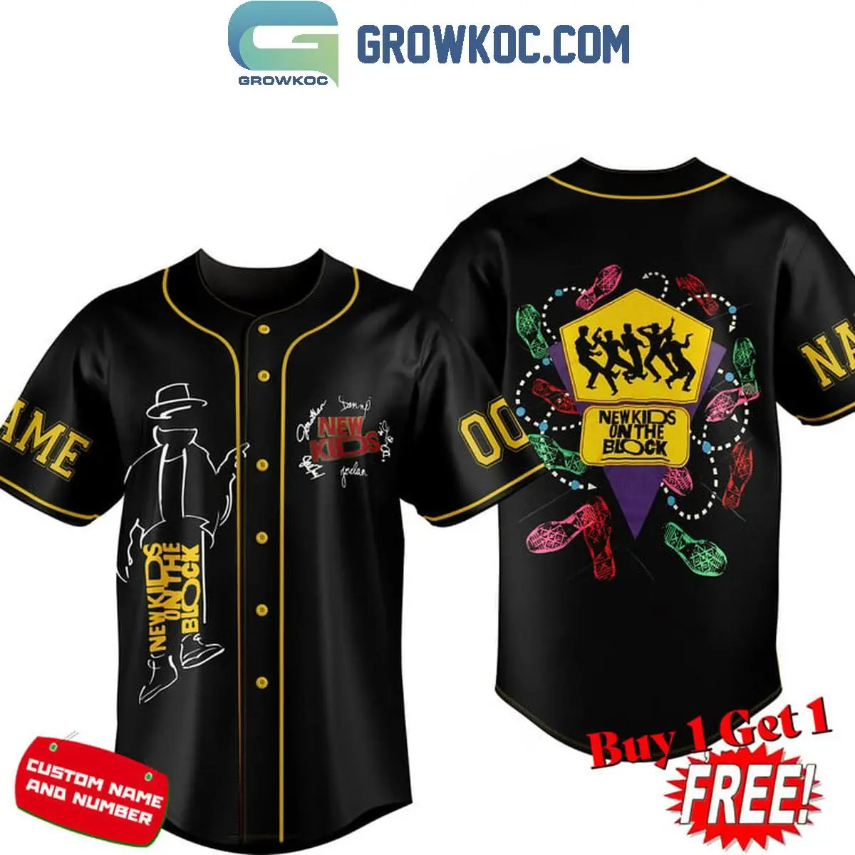 New Kids On The Block NKOTB Hangin' Tough Personalized Baseball Jersey