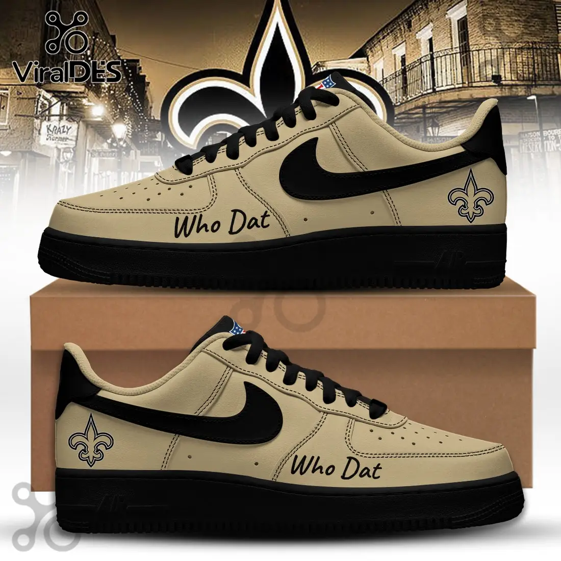 New Orleans Saints NFL Super Bowl 2026 Air Force 1 Sneakers