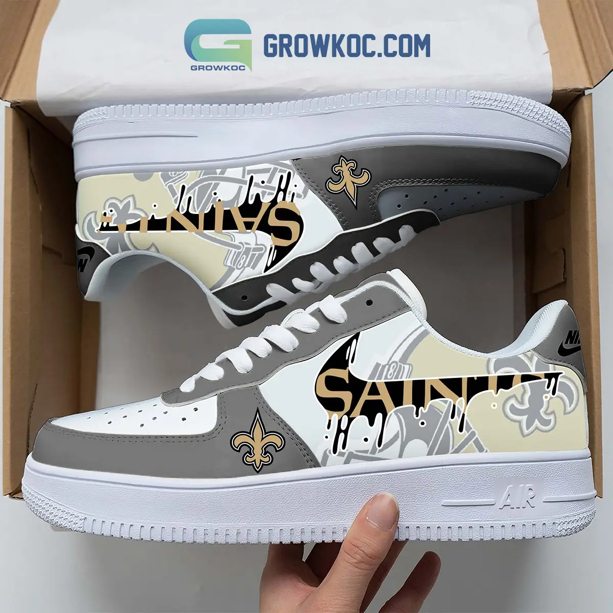 New Orleans Saints Team Logo Fan Air Force 1 Shoes