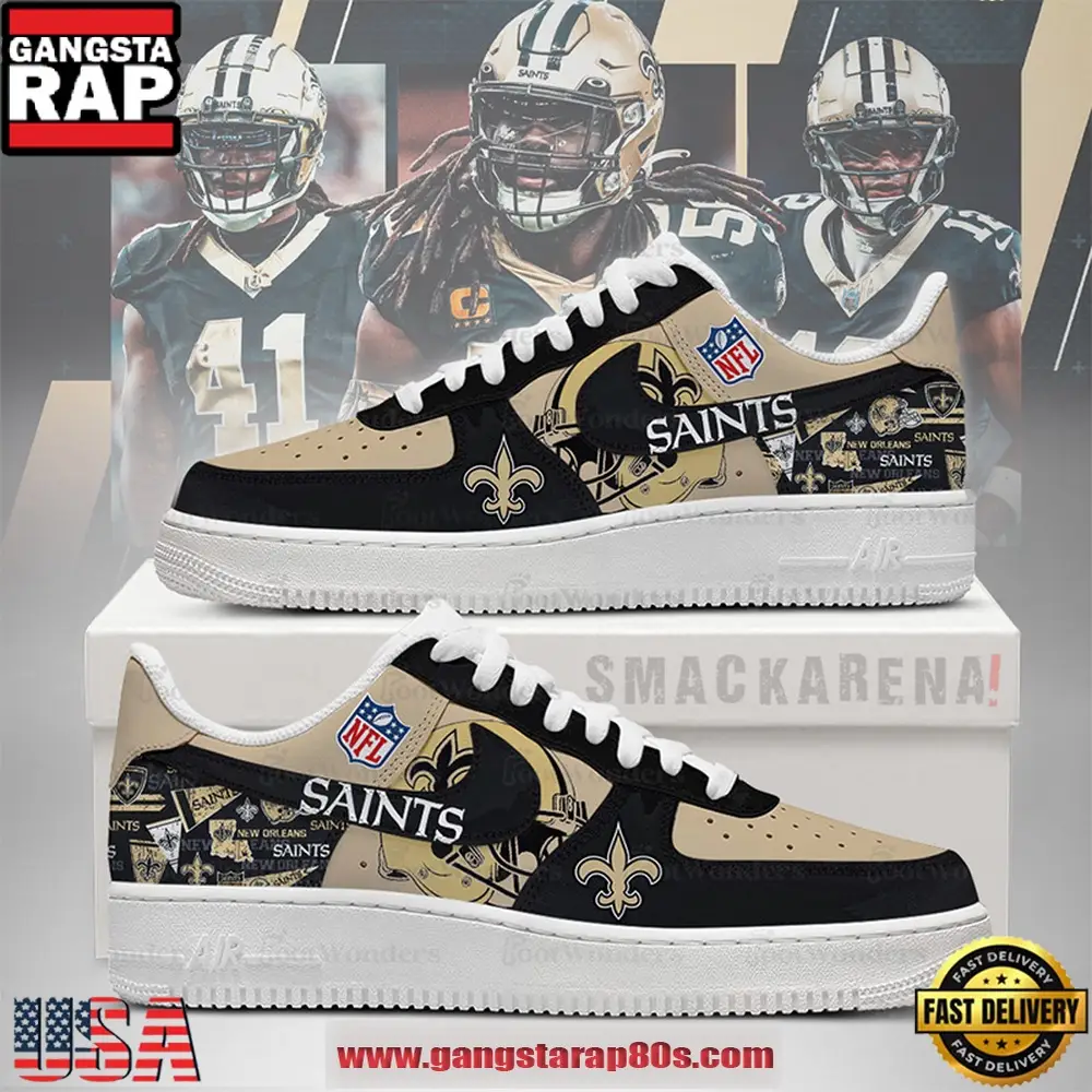 New Orleans Saints Trending Football Sneakers NFL Air Force 1 Shoes New Orleans Saints Trending Football Sneakers NFL Air Force 1 Shoes - Image 1