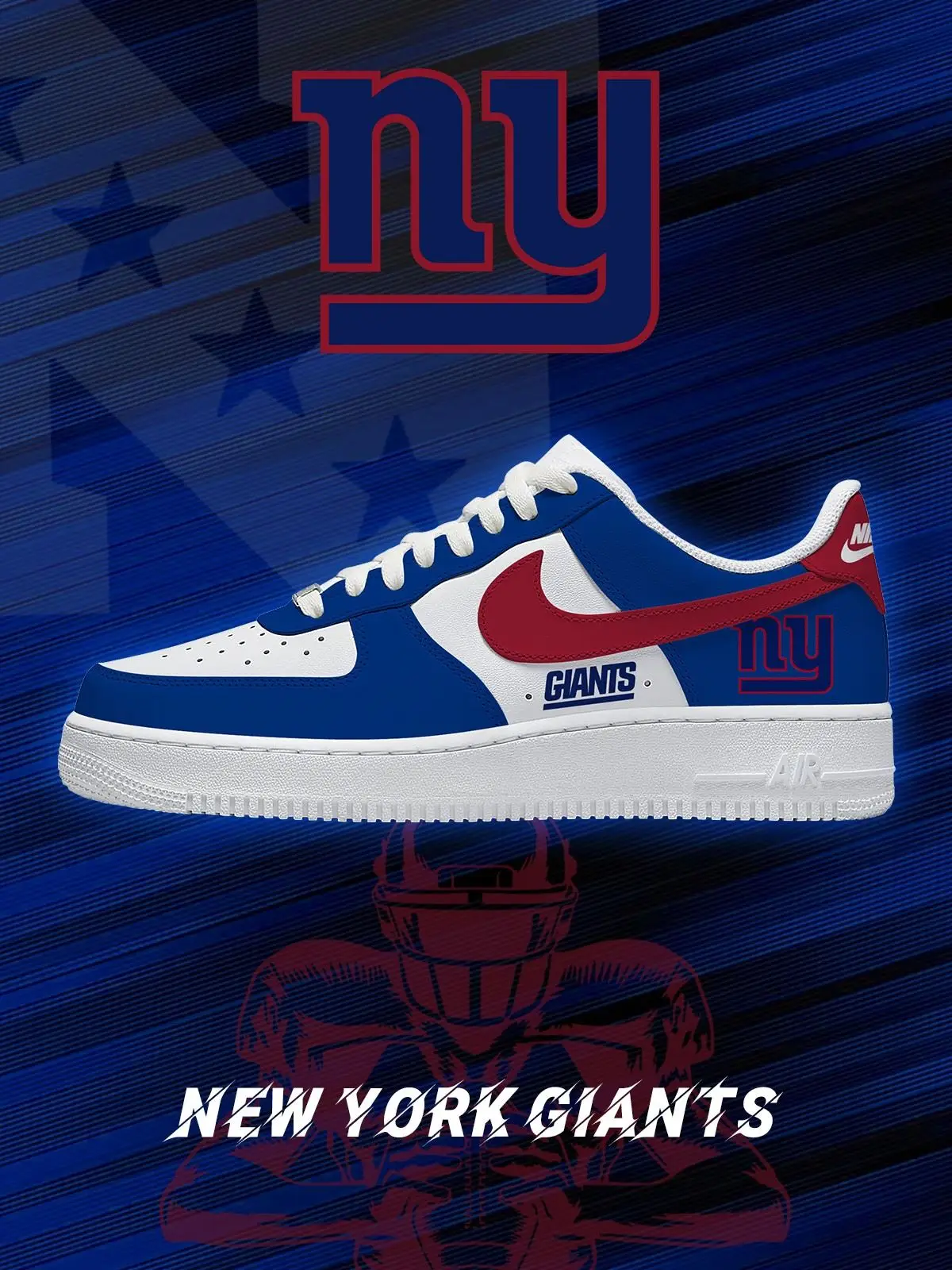 New York Football Custom Air Force 1 Sneakers - NFL Fan Edition | QZ24