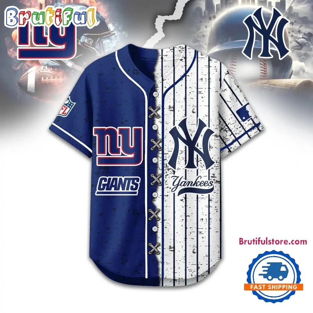 New York Giants Mix New York Yankees Sporty New Design Baseball Jersey