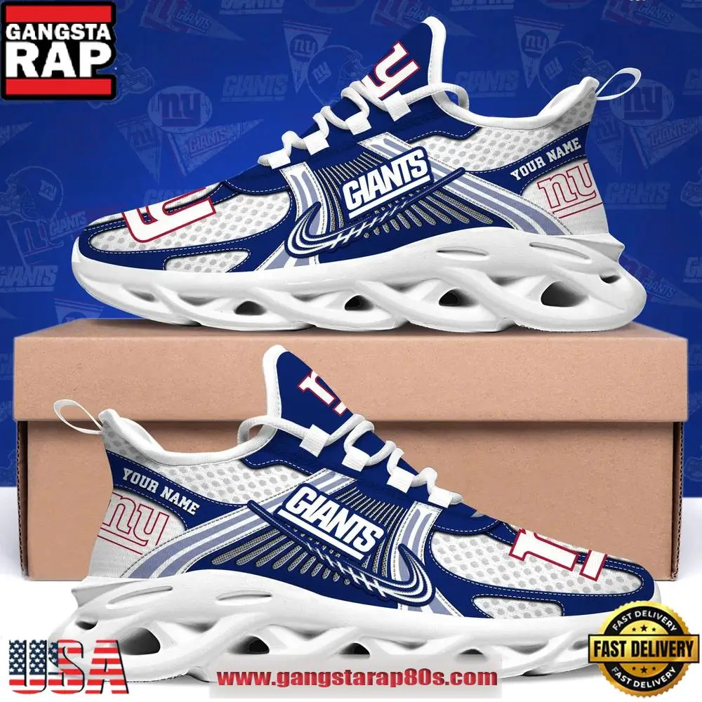 New York Giants Personalized Clunky Sneaker Max Soul Shoes New York Giants Personalized Clunky Sneaker Max Soul Shoes - Image 1