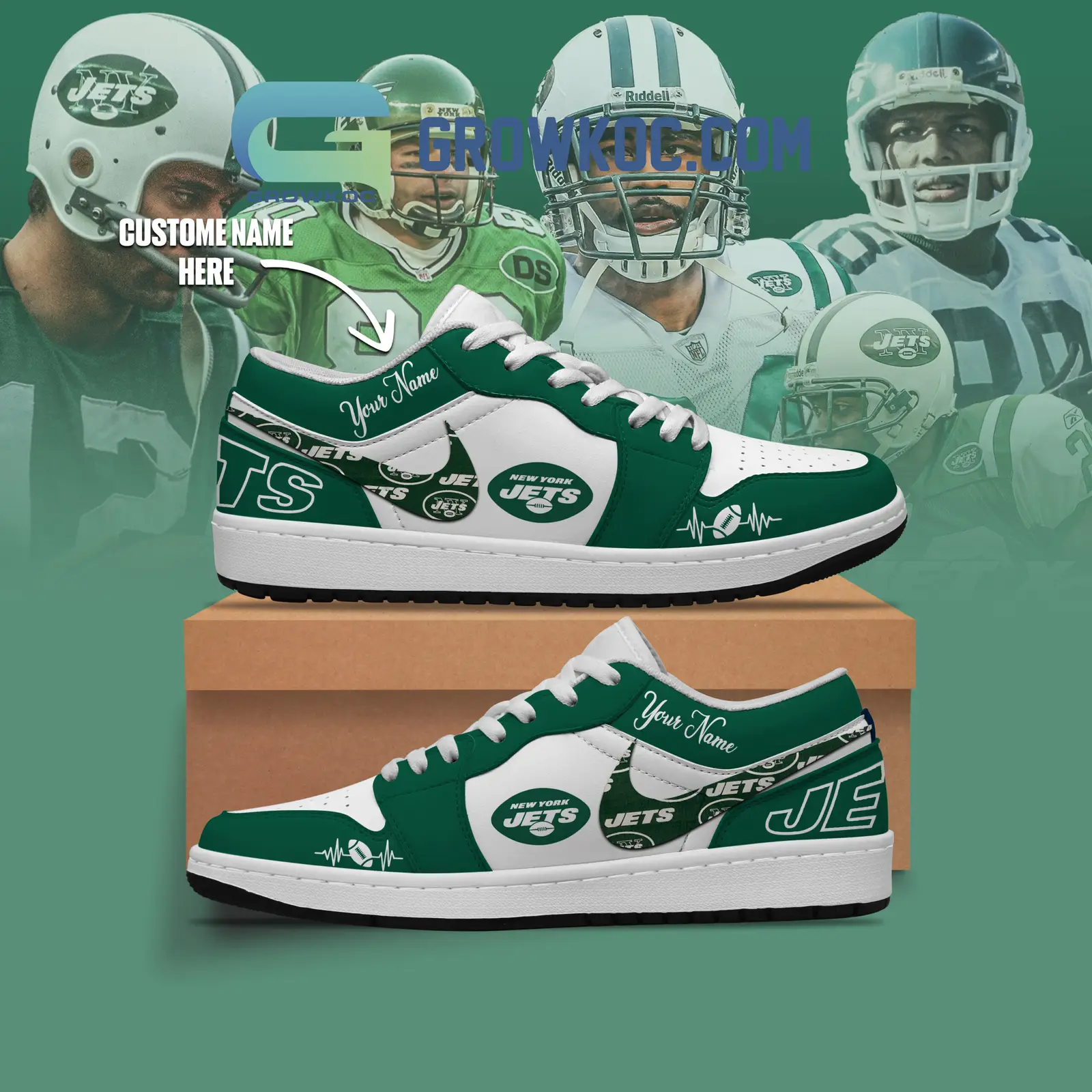 New York Jets NFL Personalized Air Jordan 1 Shoes