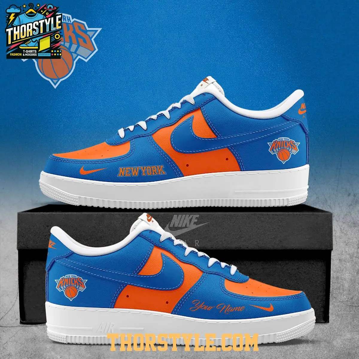 New York Knicks 2025 NBA Champions Personalized Air Force 1 Shoes