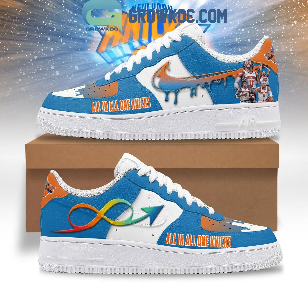 New York Knicks All In All One Knicks Air Force 1 Shoes